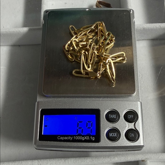 18K Paperclip Chain Necklace and Bracelet Set - Picture 6 of 14